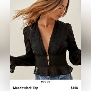 Reformation Black Meadowlark Top *tear